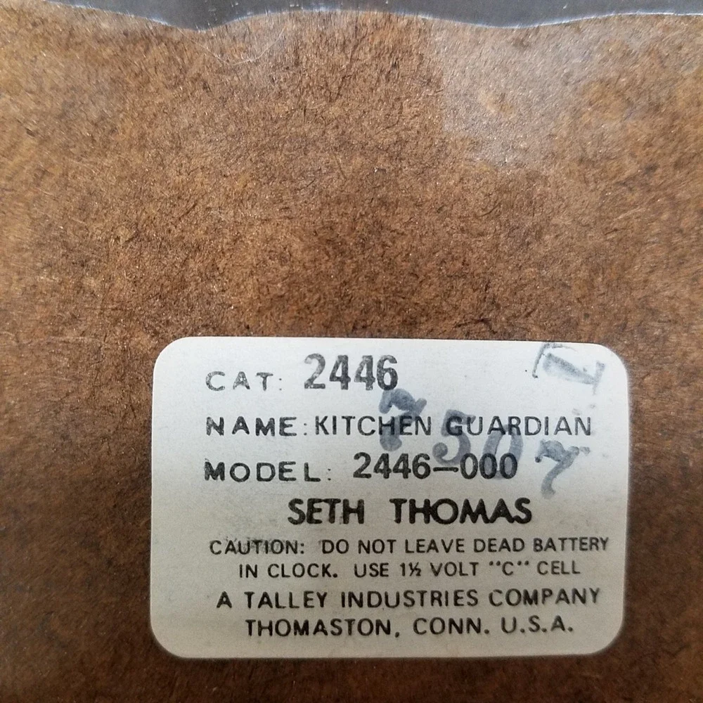 Seth Thomas Wall Clock Kitchen Guardian Brown Fair Parts Only Wood Frame 2446